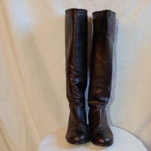 Stuart Weitzman Brown Leather Flat Riding Boot